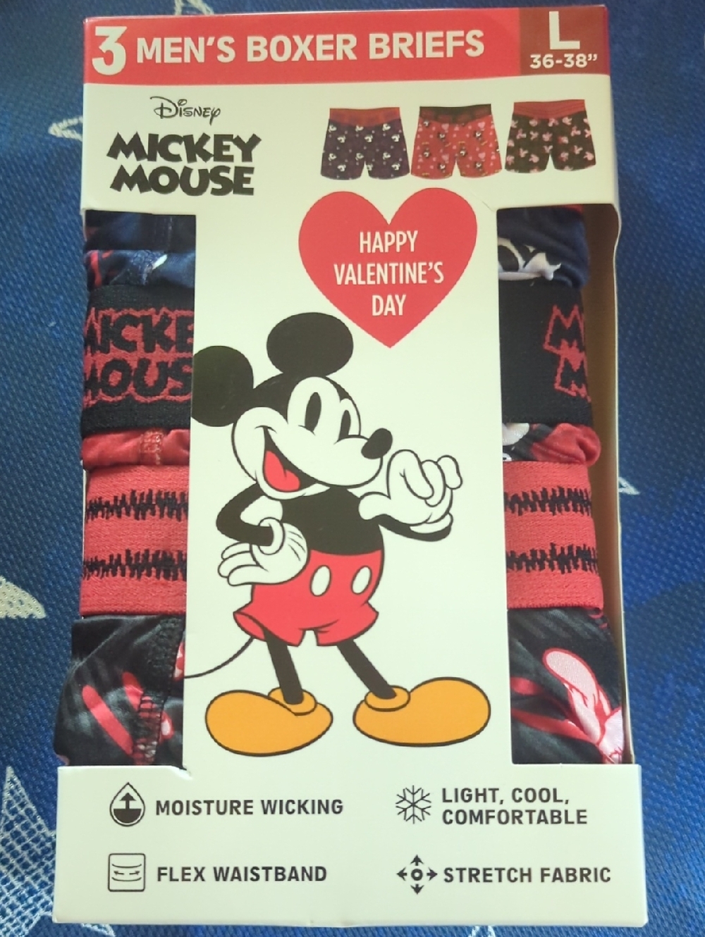 Disney Mickey Mouse Men's Boxer Briefs (3 Pack) Large 36-38"